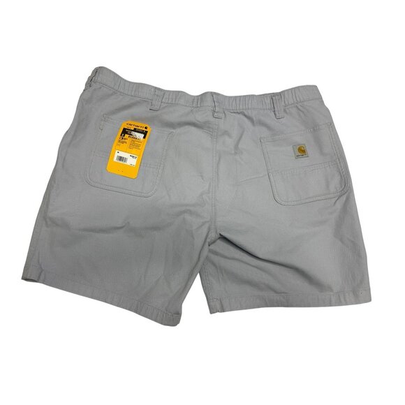 Carhartt Mens Rugged Flex Relaxed Fit 8 in Canvas Work Shorts Gray Size 54 New - Picture 1 of 7